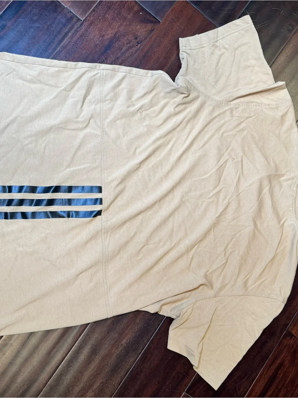 adidas Men’s Short Sleeve Crew Tee in Light Beige with Black Logo